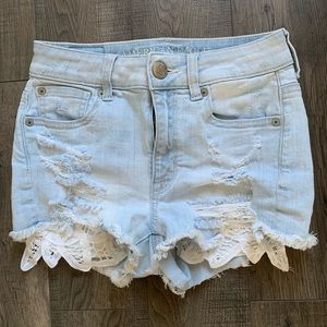 american eagle high rise shorts